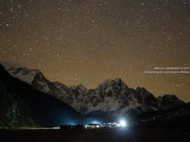 Bright nights around Manaslu