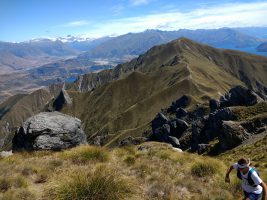 Scurrying up the skyline from Roy's peak to Mt. Alpha
