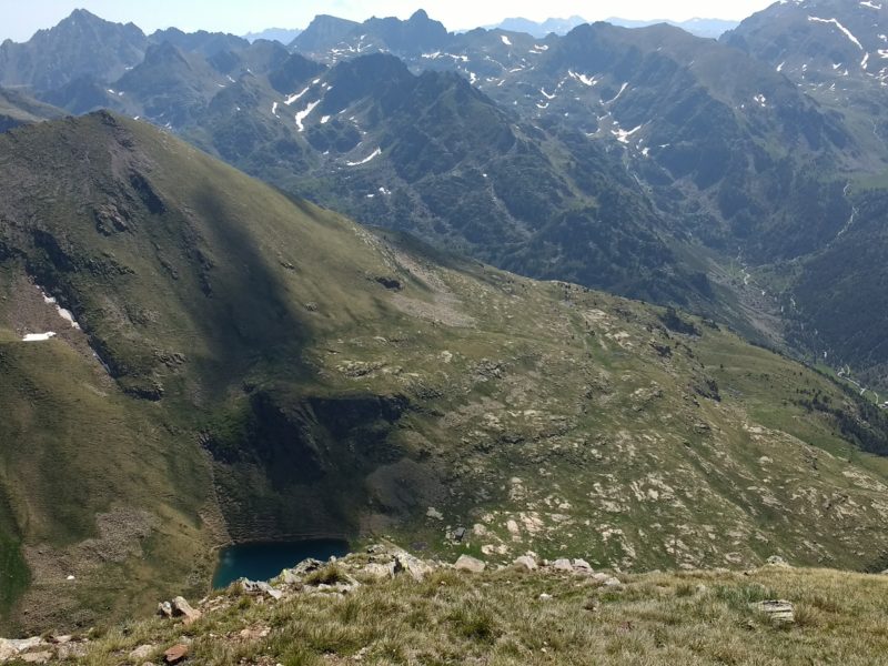 Starting to like this place - looking down to Estany de Cabana Sorda, Incles valley in distance
