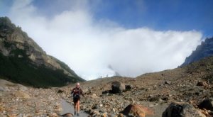 Getting blown around Laguna Torre Trail