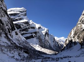 Hiking up towards Machhapuchhre Base Camp