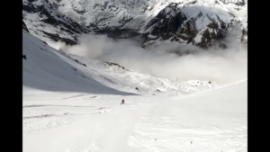 First time skiing in the Himalayas, (4 500m; above Annapurna Base Camp)