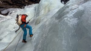 A long Rappel - and a long story behind that smile
