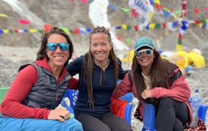 Mountain Girls waiting to climb