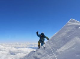 A little excited on the way down from the planets 5th highest peak