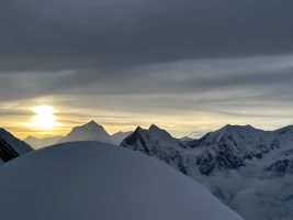 last light on Dhaulagiri from Annapurna C3